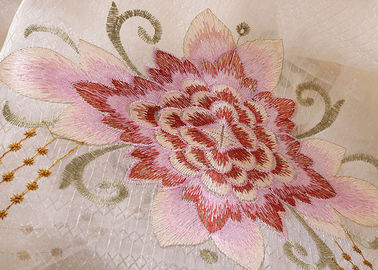 Beautiful Polyester Embroidered Fabrics Contemporary Curtain Fabric