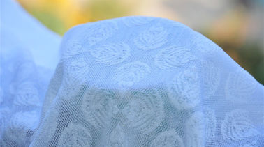 White Jacquard Upholstery Fabric Wedding Dress Fabric , Width 57" / 58"